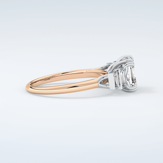 1.0 CT Asscher Cut Cluster Style Moissanite Engagement Ring 10