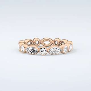 0.98 TCW Round & Marquise Shaped Moissanite Wedding Band 9