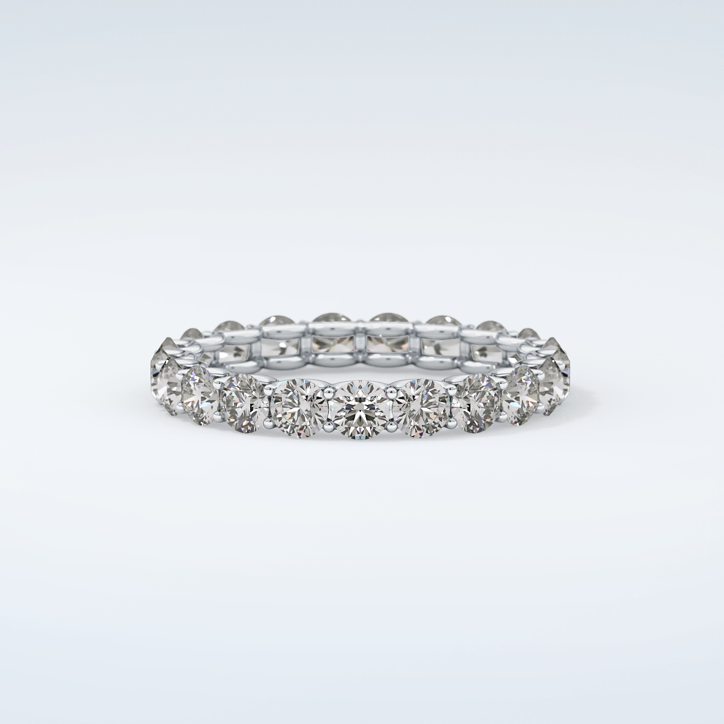 2.1 TCW Round Shaped Moissanite Wedding Band