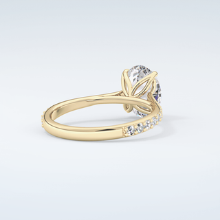 1.5 CT Oval Cut Pave Style Moissanite Engagement Ring 3