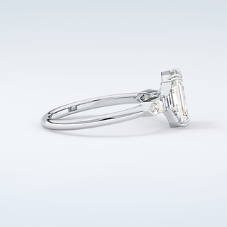 2.0 CT Emerald Cut Three Stone Moissanite Engagement Ring 16