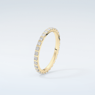 0.54 TCW Princess Shaped Moissanite Wedding Band 6