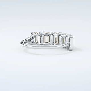 2.5 TCW Emerald Shaped Moissanite Wedding Band 15