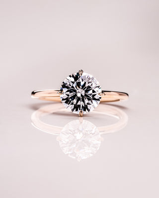 1.35 CT Round Cut Moissanite Solitaire Engagement Ring