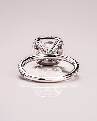 1.80 CT Cushion Cut Moissanite Engagement Ring With Halo & Pave Setting