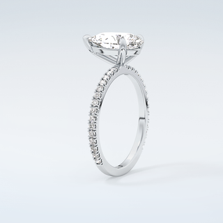 2.0 CT Pear Cut Pave Moissanite Engagement Ring 18