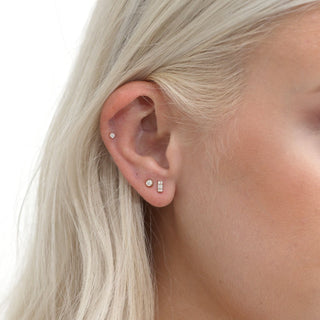 1.0 CT Round Bezel Solitaire Lab Grown Diamond Earrings