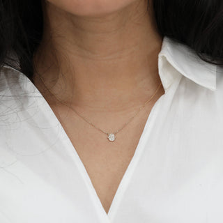 1.0 CT Round Bezel Solitaire Lab Grown Diamond Necklace