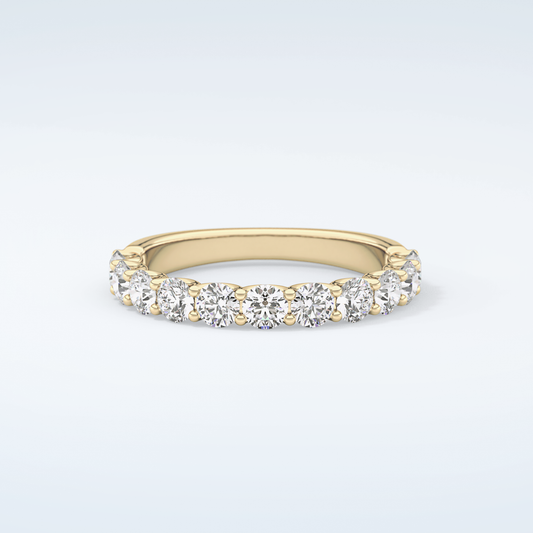 1.1 TCW Round Shaped Moissanite Wedding Band