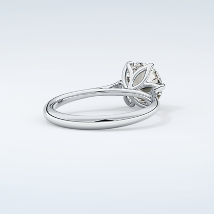 2.0 CT Round Cut Solitaire Style Moissanite Engagement Ring