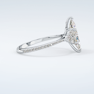 1.5  CT Marquise Cut Cluster & Pave Moissanite Engagement Ring 16