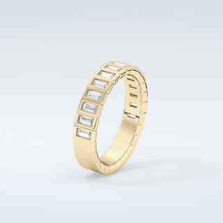 0.44 TCW Baguette Shaped Moissanite Wedding Band 6