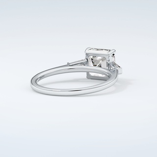 2.0 CT Asscher Cut Three Stone Moissanite Engagement Ring 15
