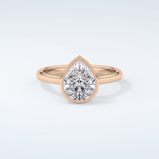 1.5 CT Pear Cut Bezel Style Moissanite Engagement Ring 7