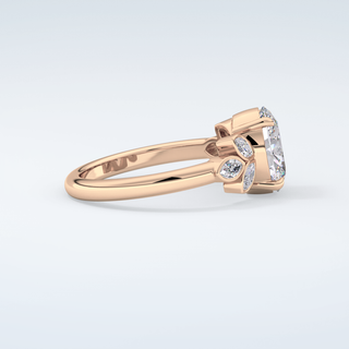 1.25 CT  Oval Cut Cluster Style Moissanite Engagement Ring 10