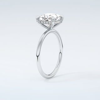 2.0 CT Princess Cut Hidden Halo Moissanite Engagement Ring 18