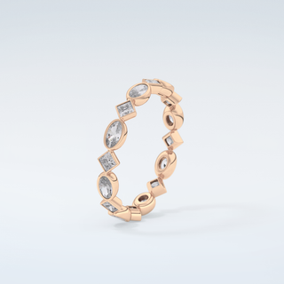 0.72 TCW Oval & Princess Shaped Moissanite Wedding Band 12