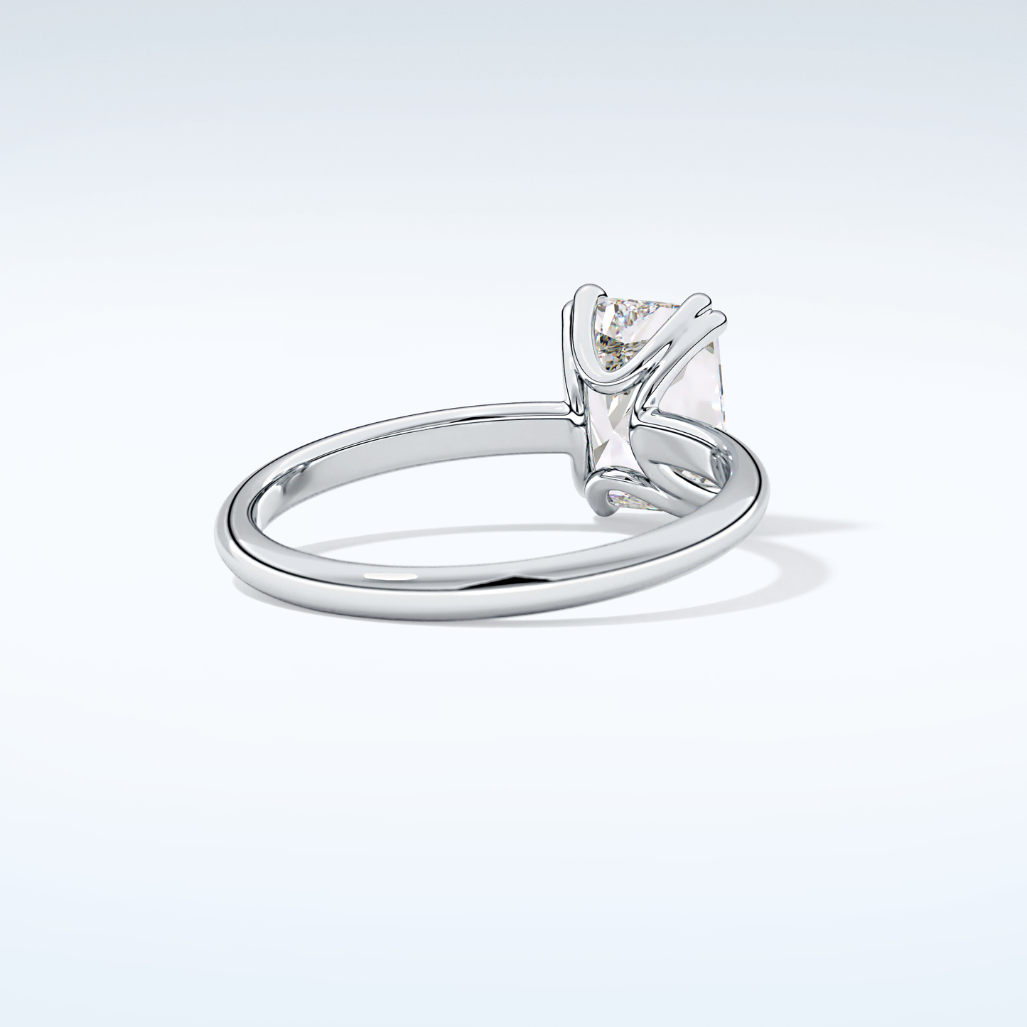 2.0 CT Radiant Cut Solitaire Style Moissanite Engagement Ring