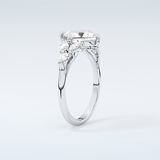 2.0 CT Princess Cut Cluster Style Moissanite Engagement Ring 18