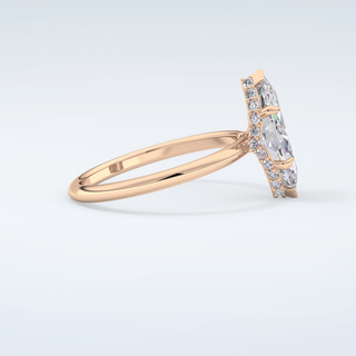 2.0 CT Marquise Cut Hidden Halo  Moissanite Engagement Ring 10