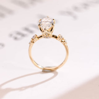 Stunning 1.0 - 2.0 CT Marquise Moissanite Engagement Ring with Hidden Halo Design 10