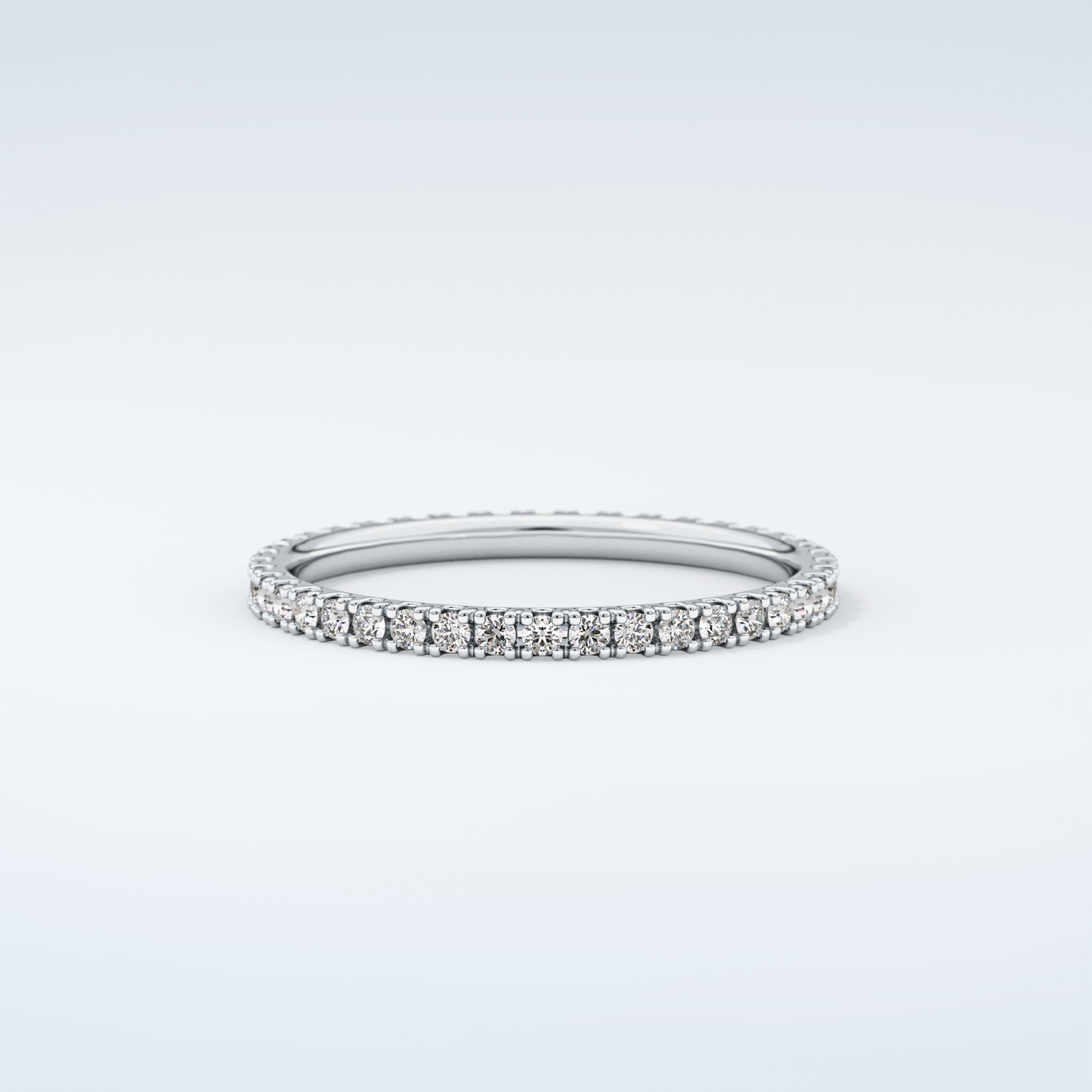 0.36 TCW Round Shaped Moissanite Wedding Band