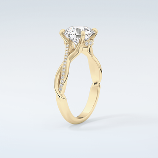 2.0 CT Round Cut Hidden Halo Twisted Pave Moissanite Engagement Ring 6