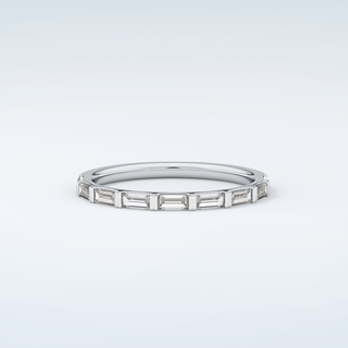 0.54 TCW Baguette Shaped Moissanite Wedding Band 15