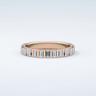 1.08 TCW Baguette Shaped Moissanite Wedding Band 10