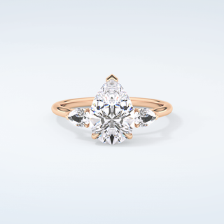 2.0 CT Pear Cut Three Stone Moissanite Engagement Ring 7