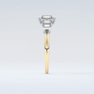 1.0 CT Asscher Cut Cluster Style Moissanite Engagement Ring 5