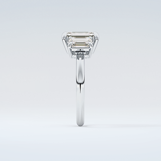 2.0 CT Emerald Cut Three Stone Moissanite Engagement Ring 17