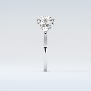 2.0 CT Round Cut Cluster Style Moissanite Engagement Ring 17