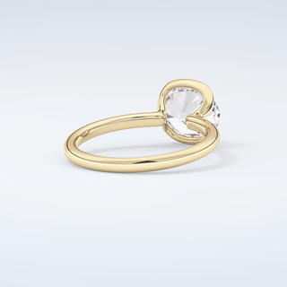 2.0 CT East West Oval Cut Half Bezel Moissanite Engagement Ring 3