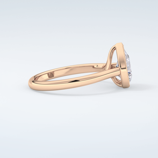 1.5 CT Pear Cut Bezel Style Moissanite Engagement Ring 10