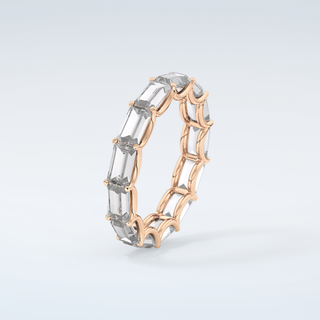 2.55 TCW Emerald Shaped Moissanite Wedding Band 12