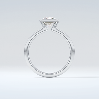 2.0 CT Radiant Cut Half Bezel Moissanite Engagement Ring 14