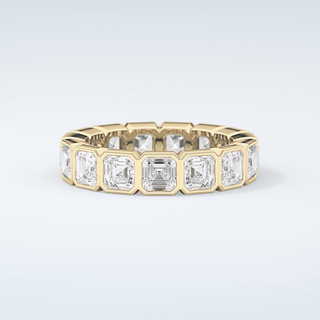 2.25 TCW Asscher Shaped Moissanite Wedding Band 3