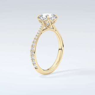 2.0 CT Cushion Cut Pave Style Moissanite Engagement Ring 6