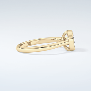 1.5 CT Cushion Cut Bezel Style Moissanite Engagement Ring 4