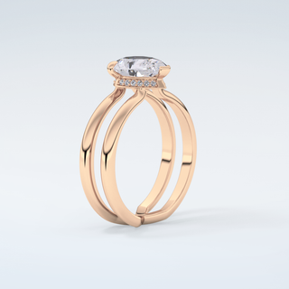 2.0 CT Pear Cut Double Shank Style Moissanite Engagement Ring 12