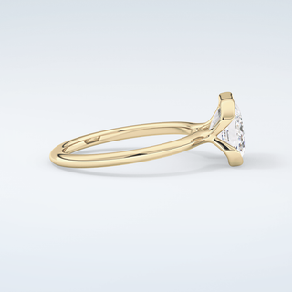 2.0 CT Emerald Cut Half Bezel Moissanite Engagement Ring 4