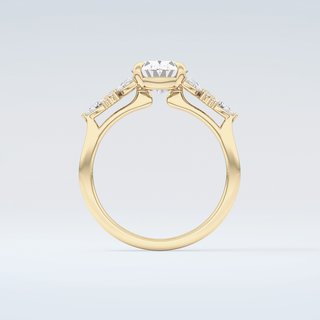 2.0 CT Oval Cut Cluster Moissanite Engagement Ring 2