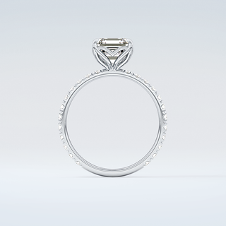 1.5 CT Asscher Cut Pave Moissanite Engagement Ring 14