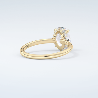 2.0 CT Oval Cut Hidden Halo Moissanite Engagement Ring 3
