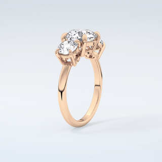 2.0 CT Round Cut Three Stone Moissanite Engagement Ring 12
