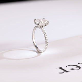 Stunning 1.0 - 2.0 CT Emerald Moissanite Engagement Ring With Hidden Halo Design 5