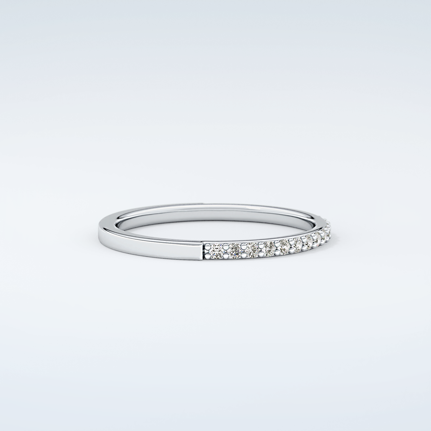 0.18 TCW Round Shaped Moissanite Wedding Band