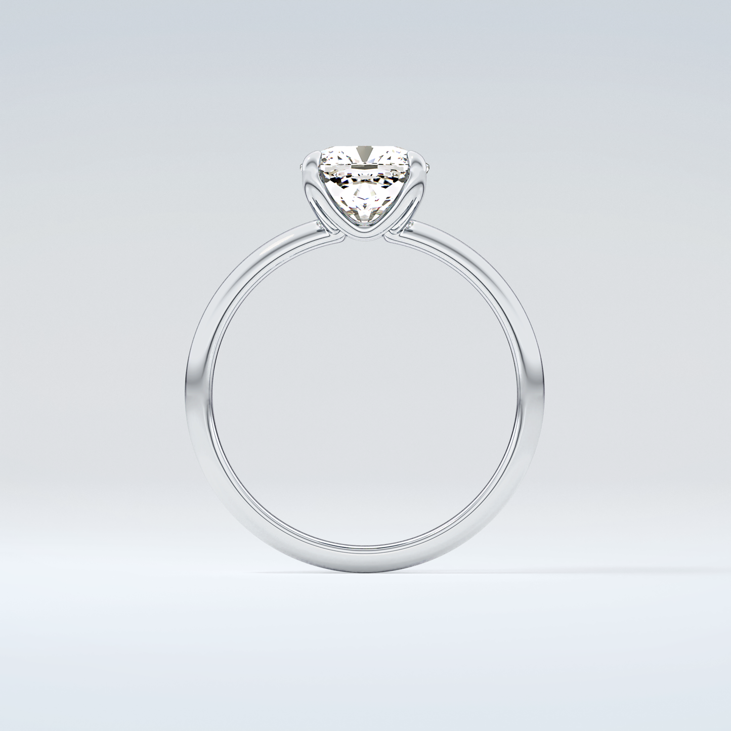 2.0 CT Cushion Cut Solitaire Moissanite Engagement Ring