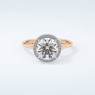 2.0 CT Round Cut Halo Split Shank Moissanite Engagement Ring 7